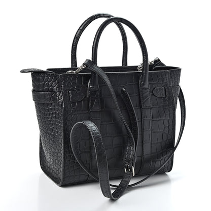Mulberry Crocodile Embossed Mini Zipped Bayswater Black 2 of 8