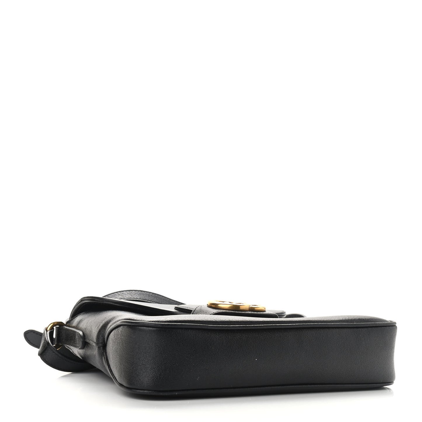 New Sakai Calfskin Lux Small Dahlia Messenger Shoulder Bag Black