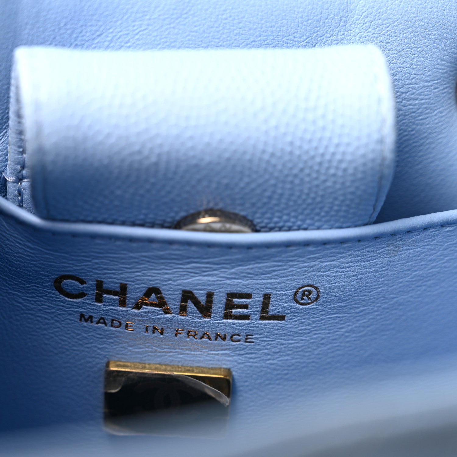 Chanel Caviar Quilted Mini Bucket Bag Blue 6 of 14