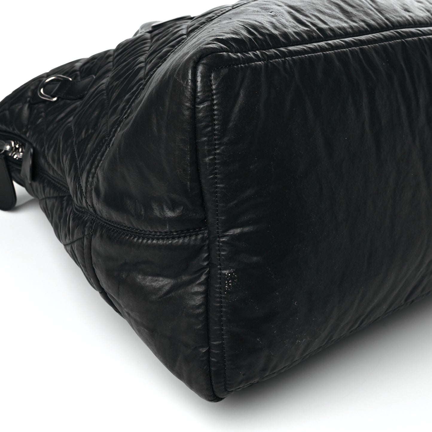 Coated Canvas Quilted Travel Bag Black