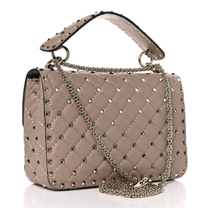 Valentino Garavani Lambskin Medium Rockstud Spike Shoulder Bag Poudre 3 of 9