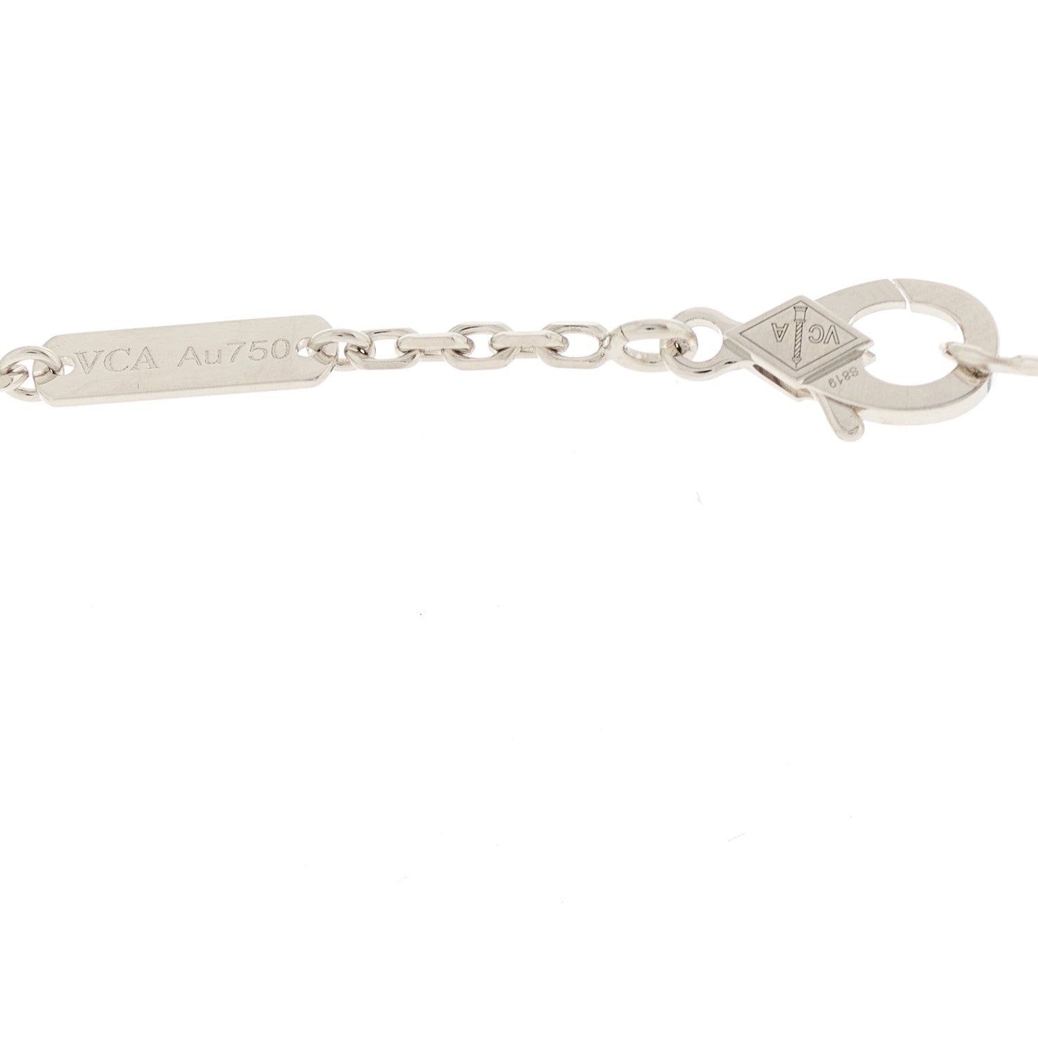 Van Cleef & Arpels 18K White Gold Mother of Pearl Magic Alhambra Pendant Necklace 5 of 6