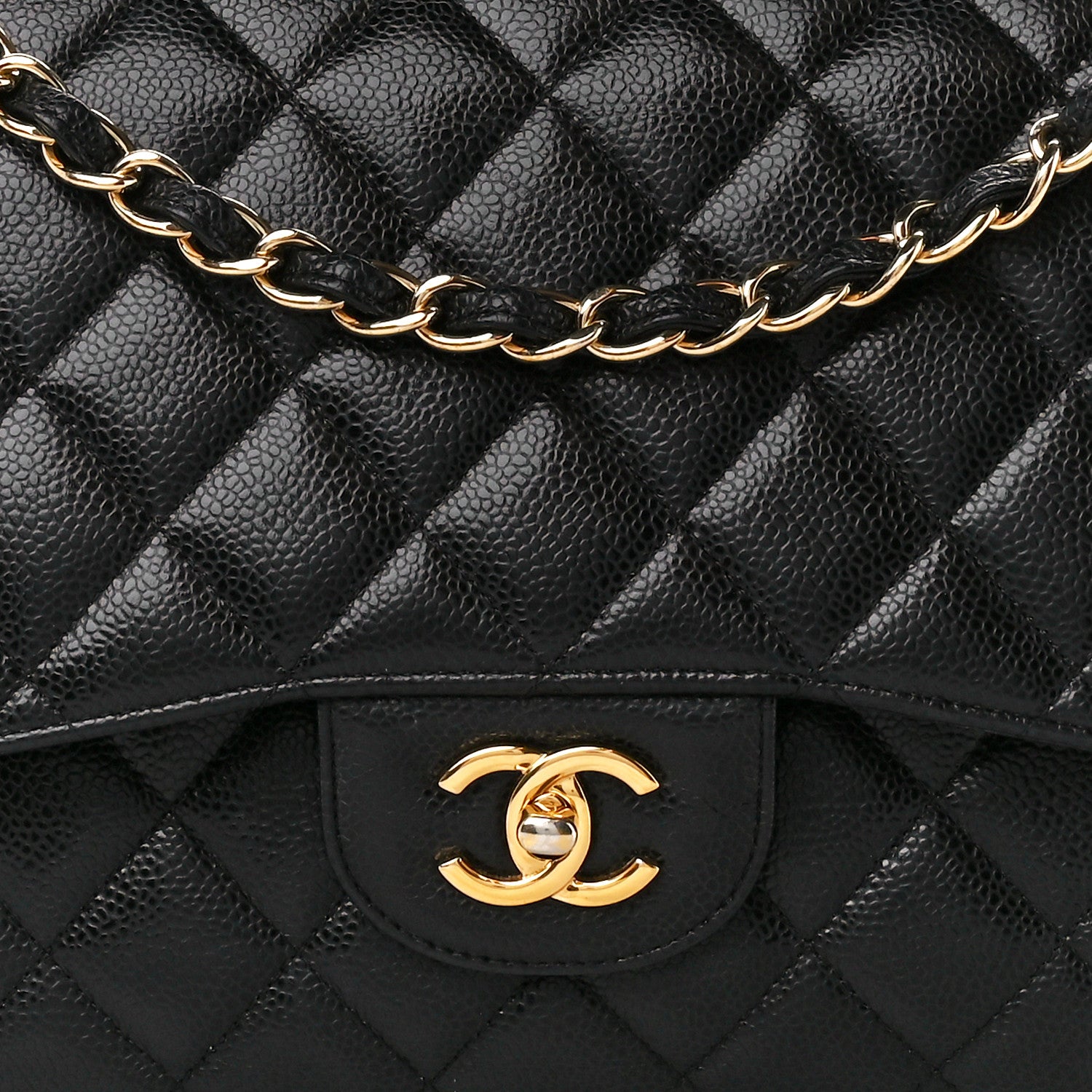Chanel Caviar Quilted Jumbo Double Flap Black 9 of 11