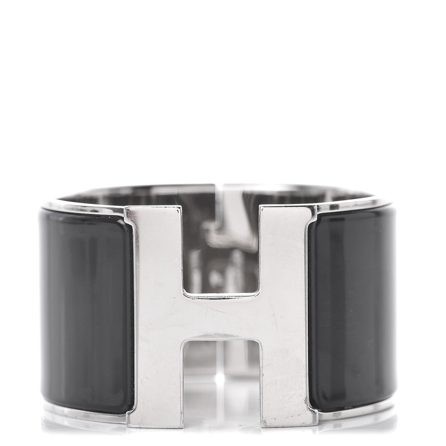 Enamel Extra Wide Clic Clac H Bracelet PM Black