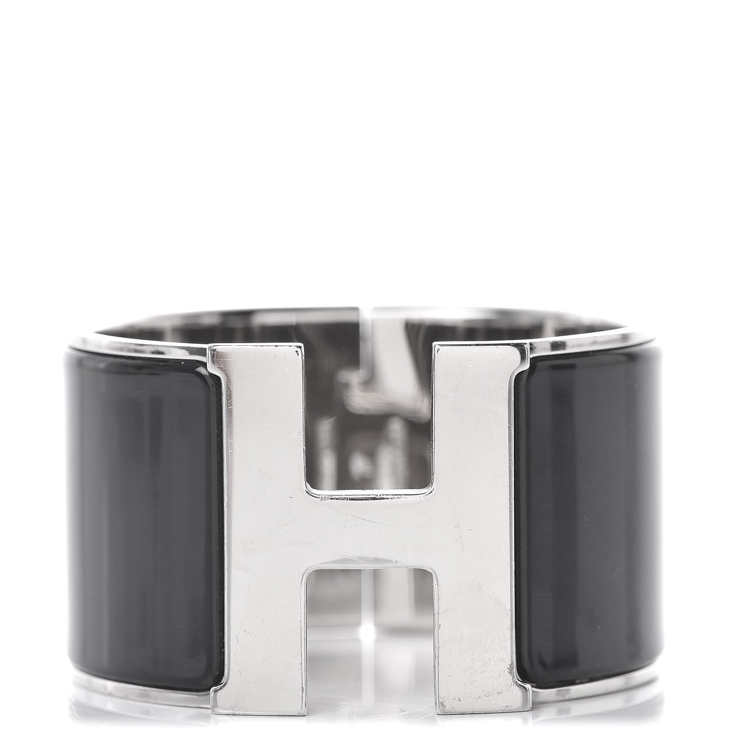 Hermes Enamel Extra Wide Clic Clac H Bracelet PM Black 1 of 5