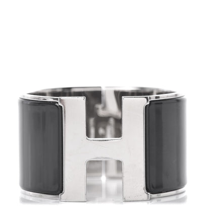 Hermes Enamel Extra Wide Clic Clac H Bracelet PM Black 1 of 5