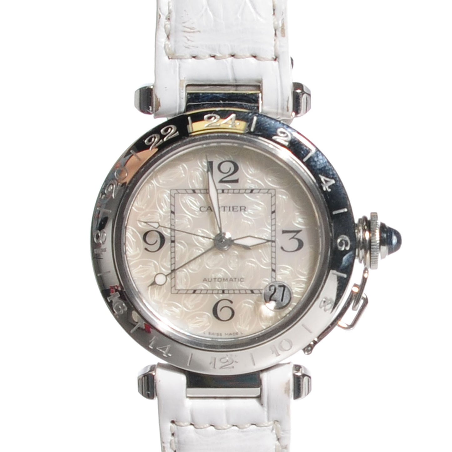 Stainless Steel Alligator Mother of Pearl 35mm Pasha C Automatic Watch