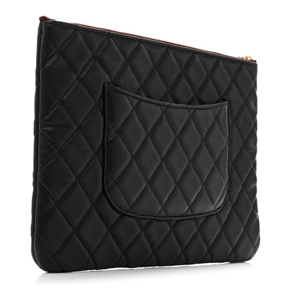 Chanel Caviar Quilted Medium Cosmetic Case Black 3 of 7