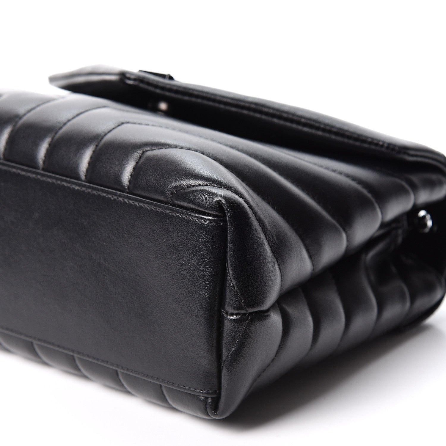 Saint Laurent Calfskin Y Quilted Monogram Small Loulou Chain Satchel Black 10 of 10