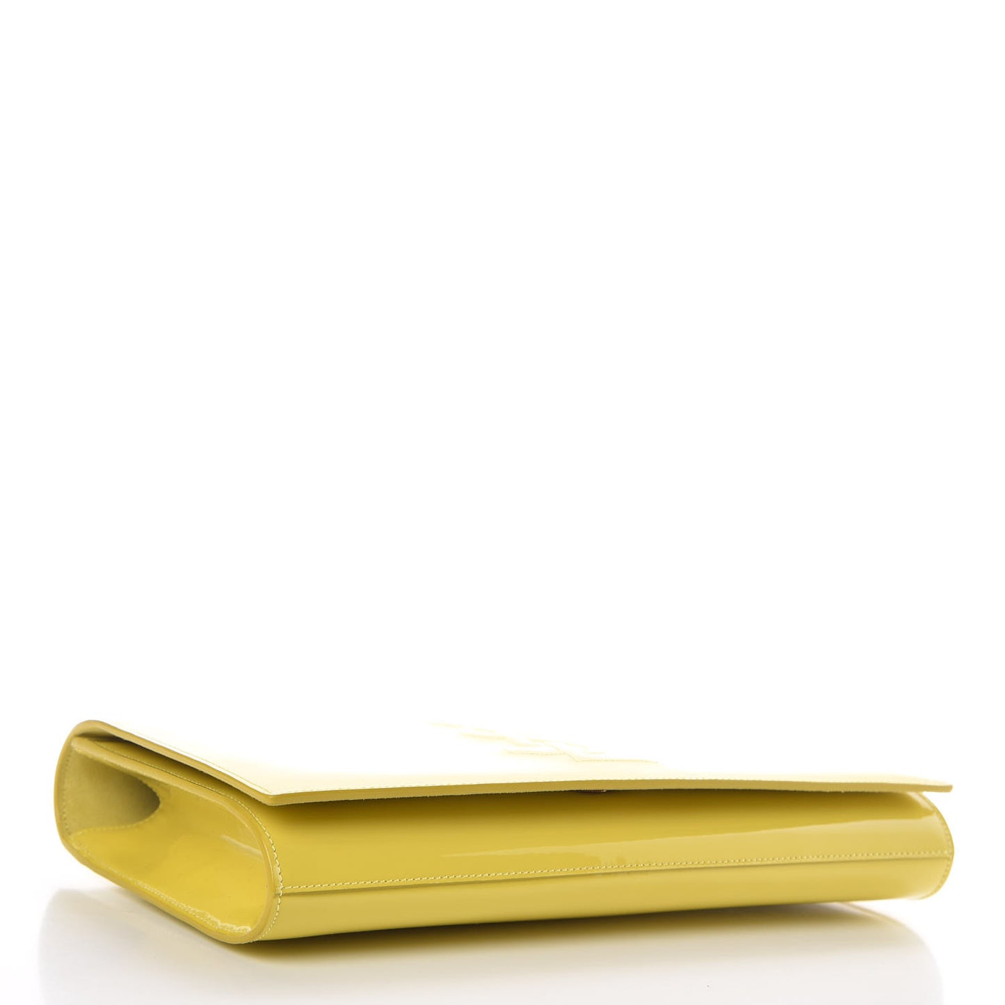 Patent Calfskin Monogram Large Belle De Jour Clutch Yellow