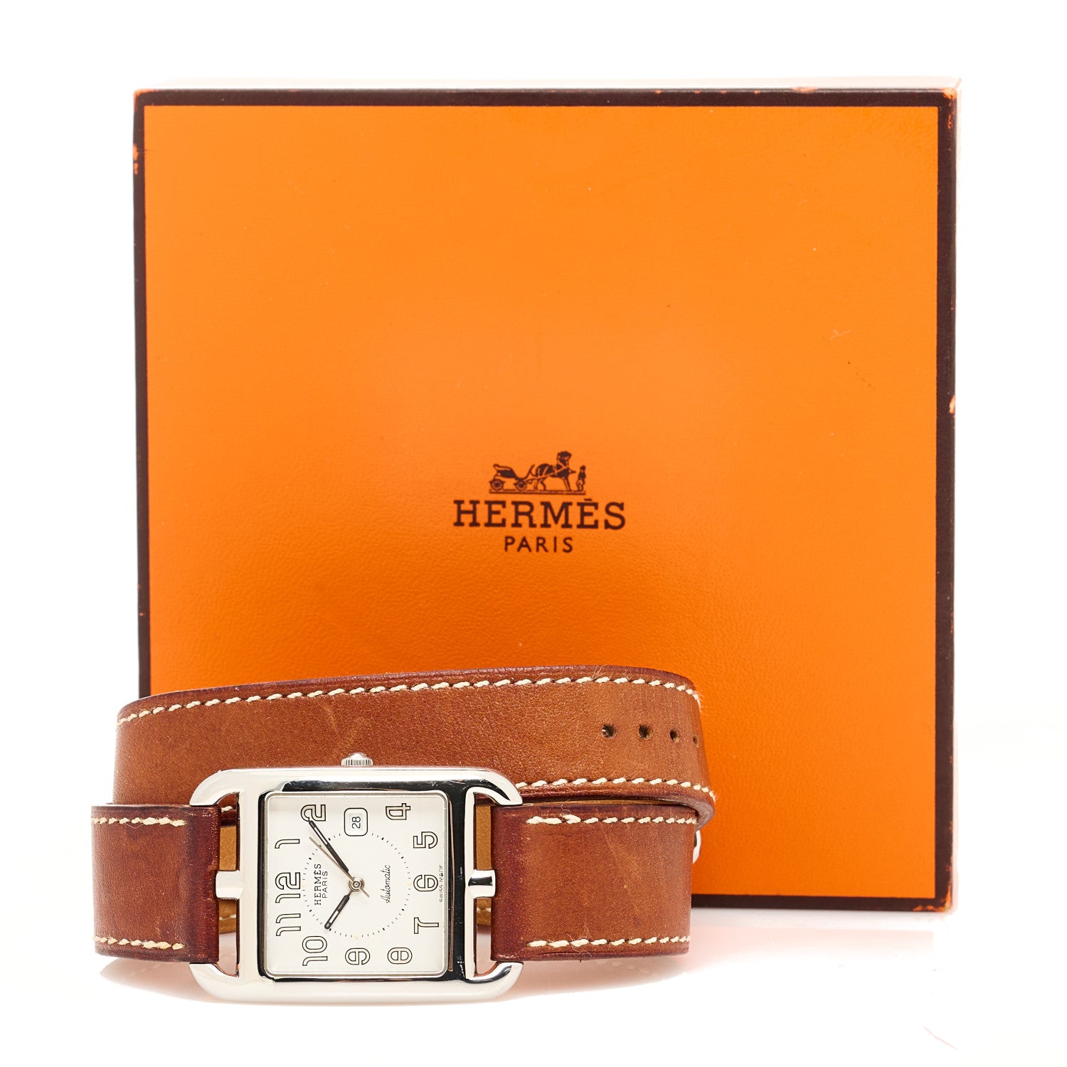 Hermes Stainless Steel Barenia 29mm Cape Cod Double Tour Automatic Watch Fauve 5 of 5