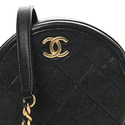 Chanel Caviar Quilted Small Round Bag With Chain Black 8 of 11
