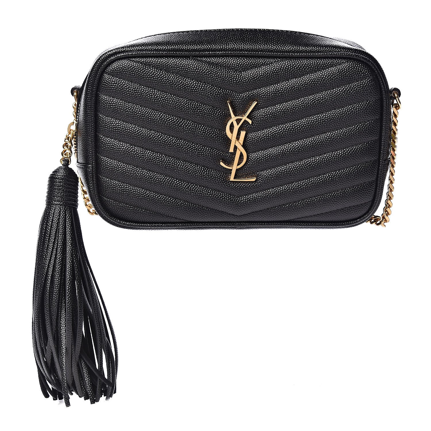 Saint Laurent Grain De Poudre Matelasse Monogram Mini Lou Camera Bag Black 1 of 12