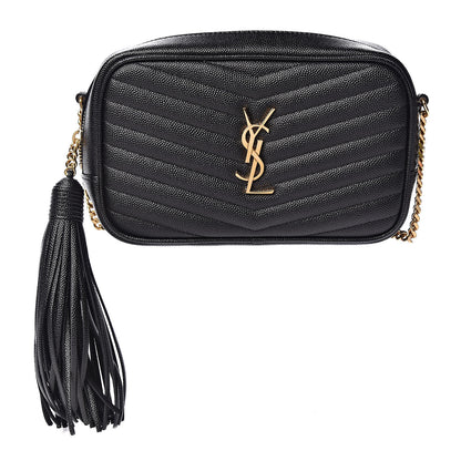 Saint Laurent Grain De Poudre Matelasse Monogram Mini Lou Camera Bag Black 1 of 12