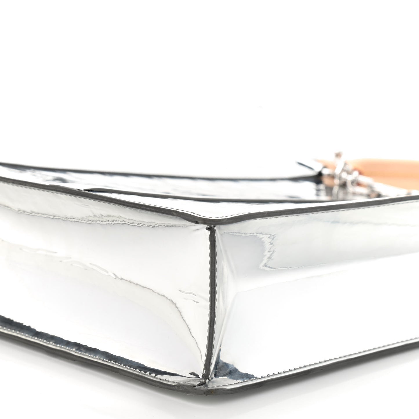 Monogram Mirror Sac Plat NM Silver