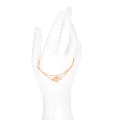Tiffany 18K Rose Gold Diamond T Double Chain Bracelet 2 of 4