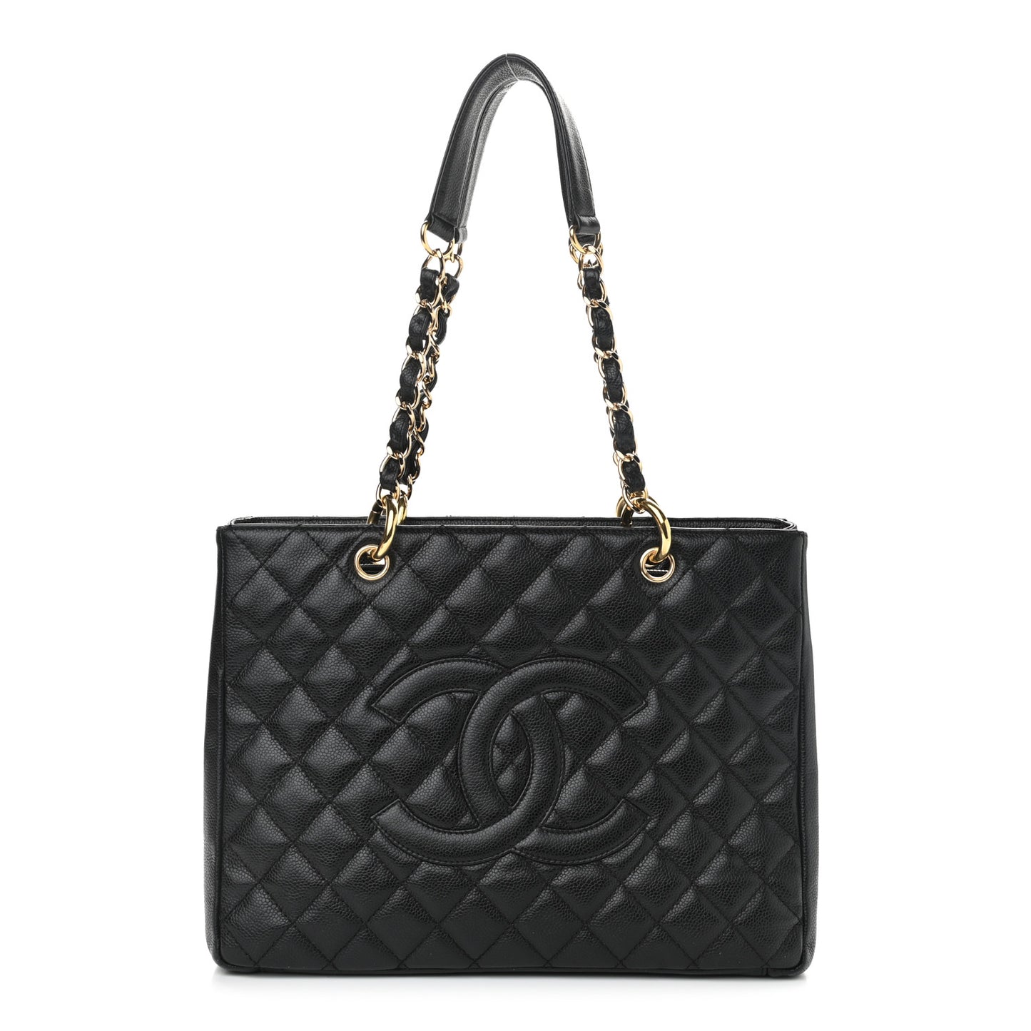 Caviar Quilted Grand Shopping Tote GST Black