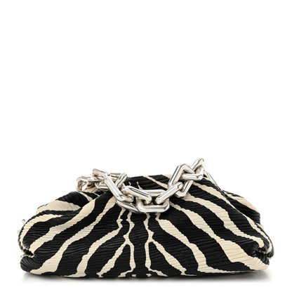 Bottega Veneta Nappa Zebra Print The Pouch Chain White Black 1 of 11