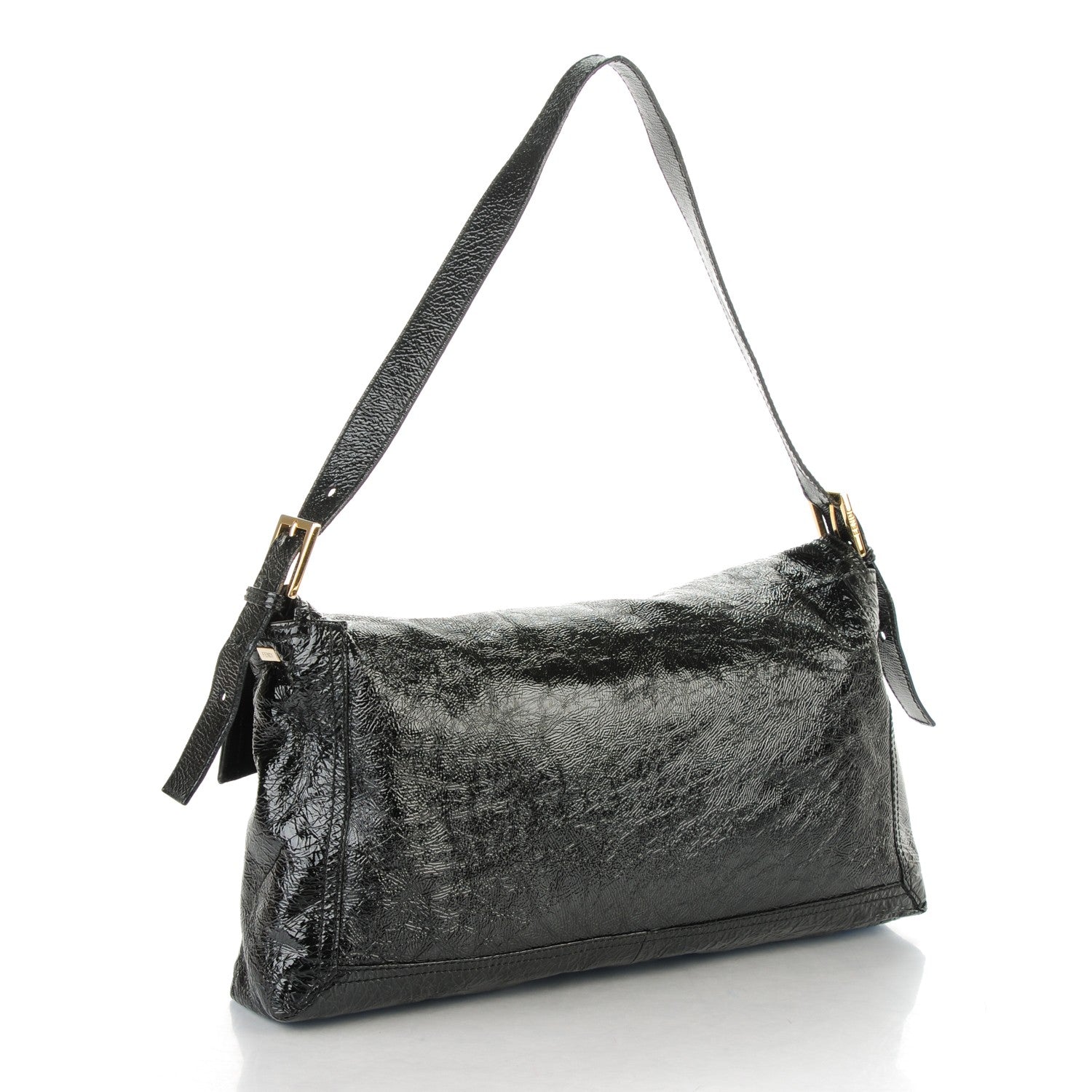 Fendi Vitello Naplak Large Convertible Baguette Black 3 of 13