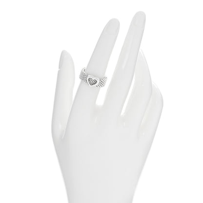 Tiffany Sterling Silver Somerset Mesh Heart Ring 53 6.25 2 of 4