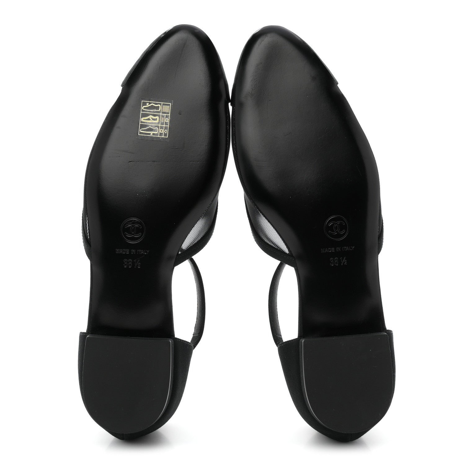 Chanel Mesh Grosgrain Cap Toe CC Flats 38.5 Black 6 of 9
