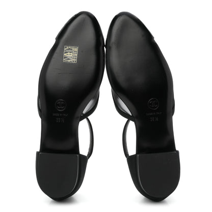 Chanel Mesh Grosgrain Cap Toe CC Flats 38.5 Black 6 of 9