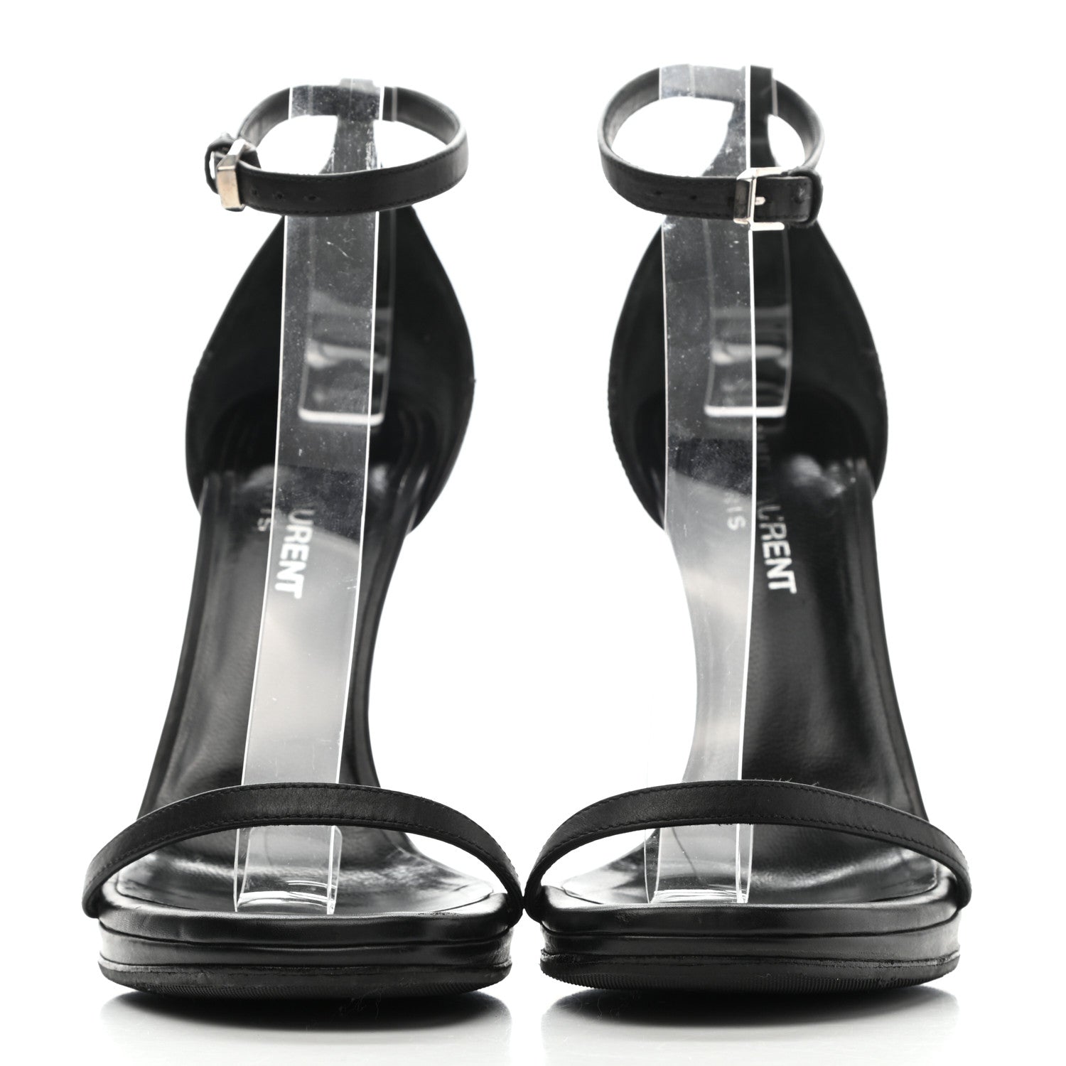 Saint Laurent Calfskin Jane 110 Ankle Strap Sandals 36.5 Black 2 of 11