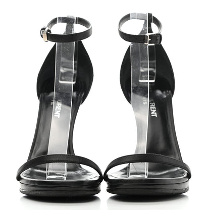 Saint Laurent Calfskin Jane 110 Ankle Strap Sandals 36.5 Black 2 of 11