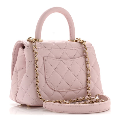 Chanel Caviar Quilted Extra Mini Coco Handle Flap Light Pink 3 of 10