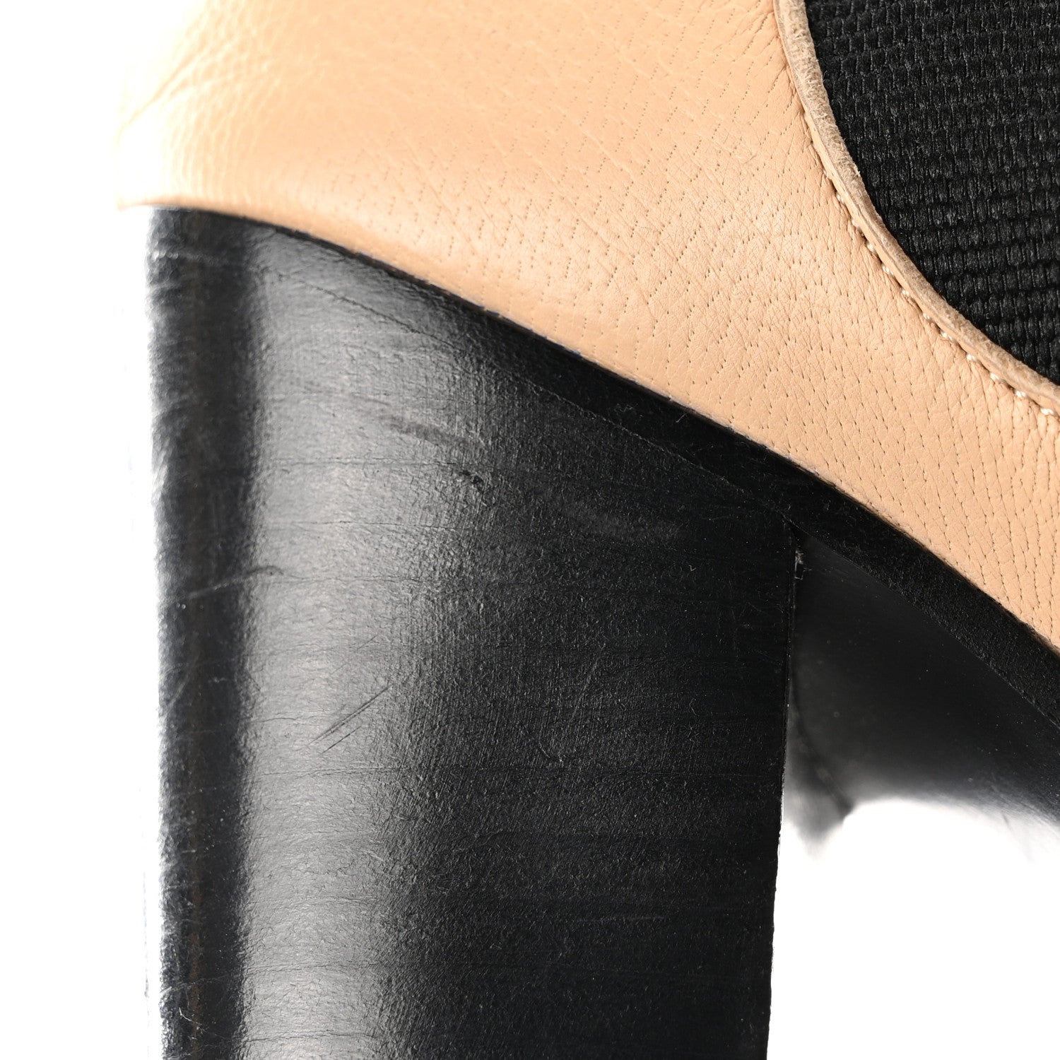 Chanel Lambskin Cap Toe Boots 37 Beige Black 10 of 11