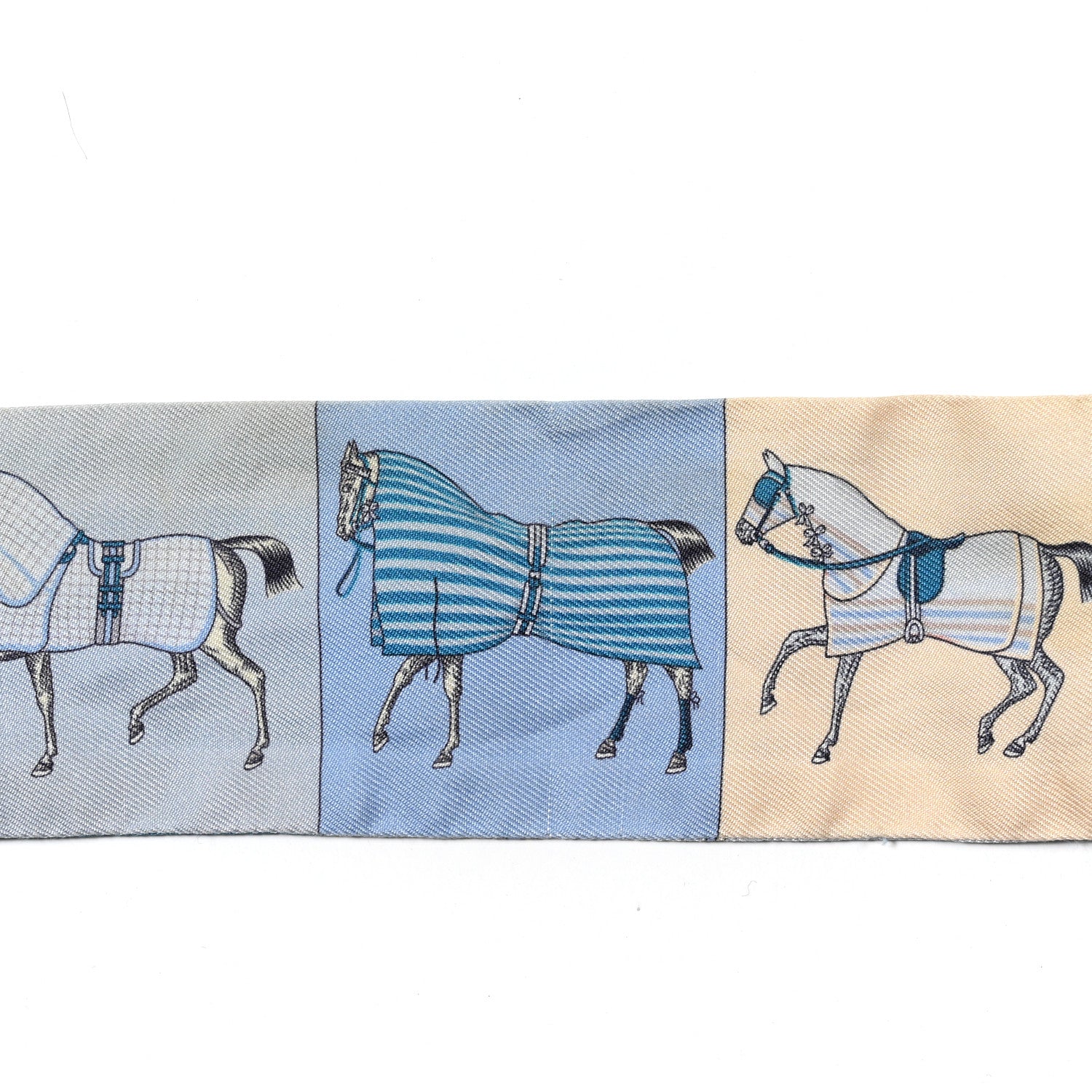 Hermes Silk Couvertures Nouvelles Twilly Menthe Ciel Marine Sable 6 of 11