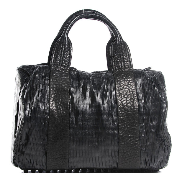 Alexander Wang Leather Laser Cut Rocco Duffel Black Black Nickel