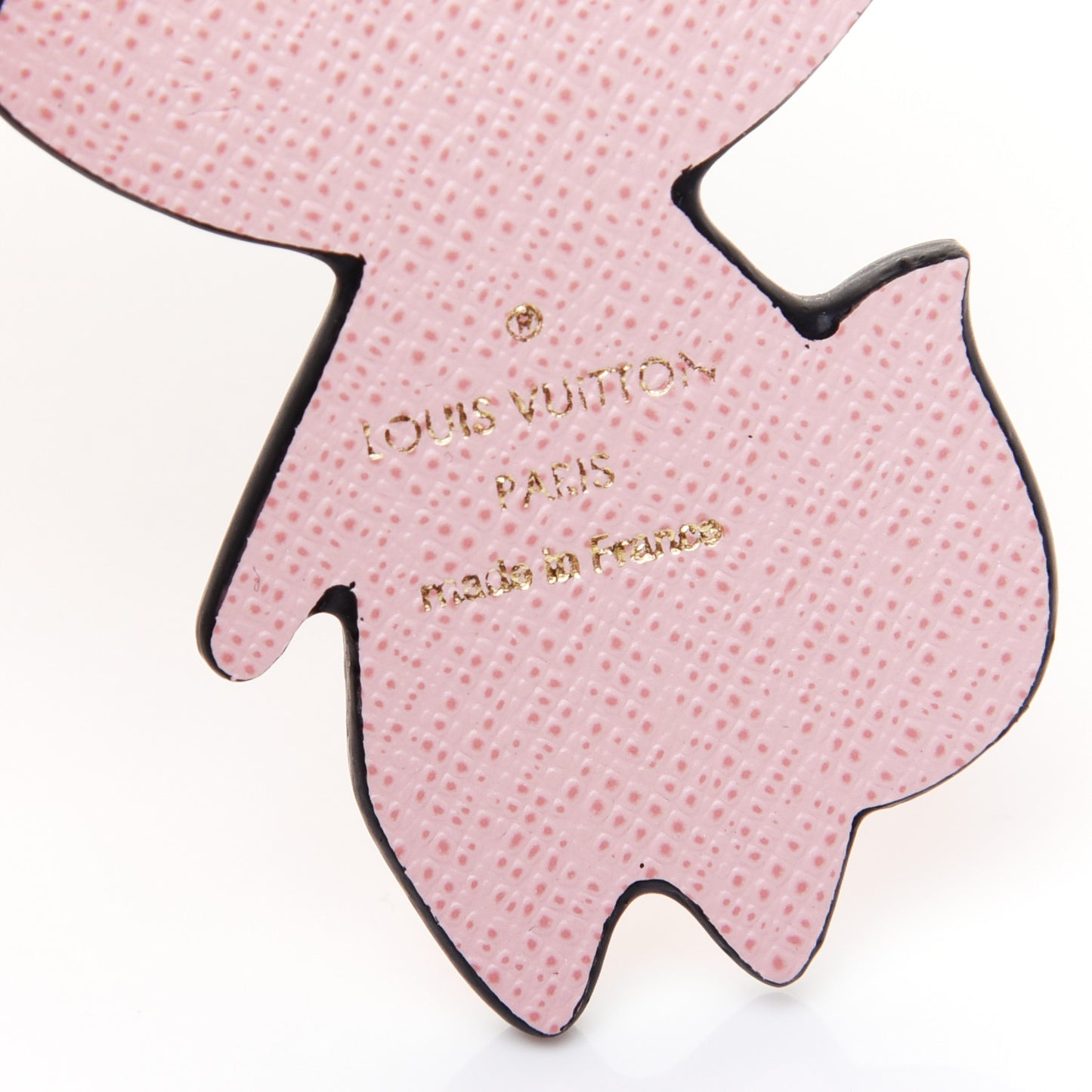 Calfskin Monogram Cute Fox Charm Key Holder Rose Ballerine
