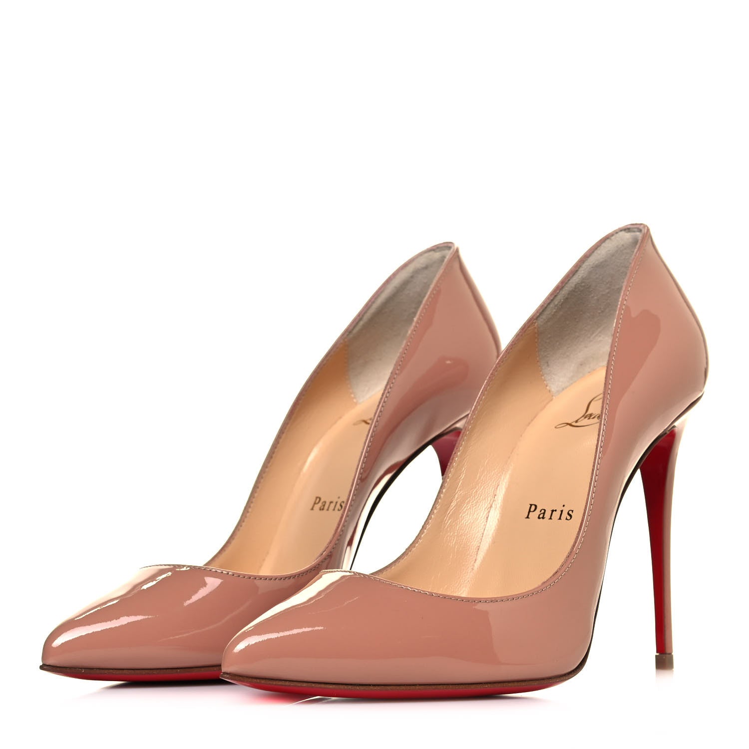 Christian Louboutin Patent Pigalle Follies 100 Pumps 36 Nude 3 of 10