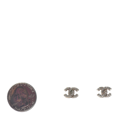 Chanel Crystal CC Earrings Silver 2 of 3