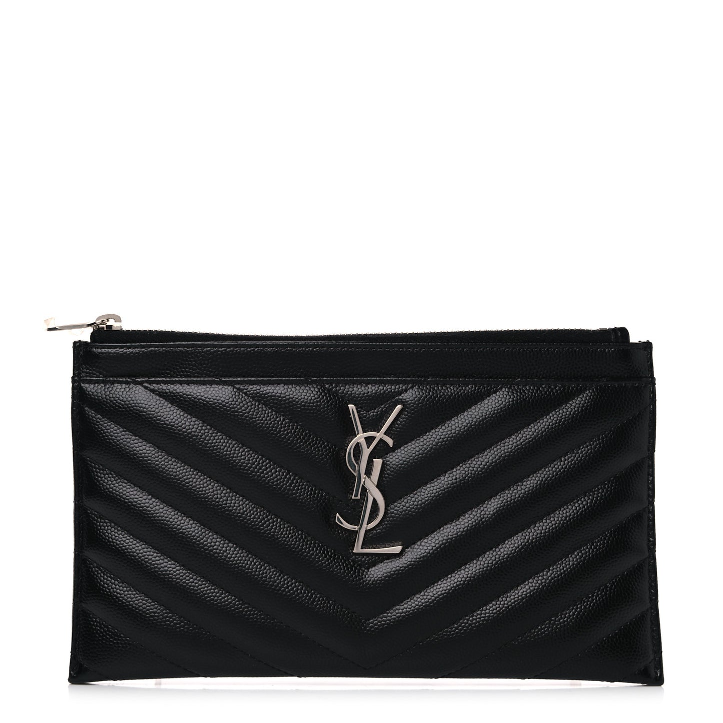 Grain De Poudre Chevron Monogram Bill Pouch Black