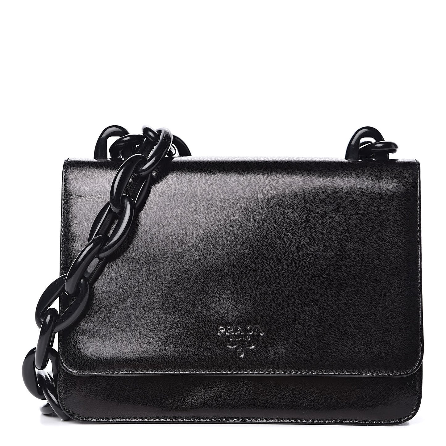 Goatskin Swing Chain Shoulder Bag Black
