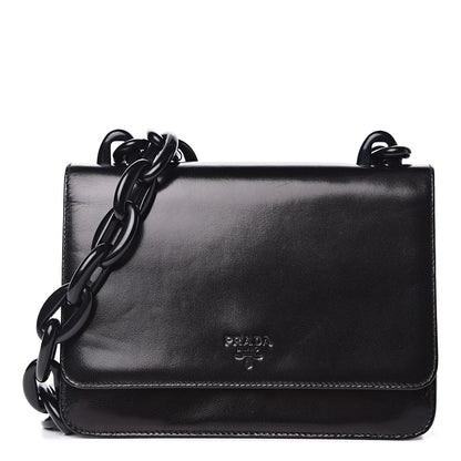 Prada Goatskin Swing Chain Shoulder Bag Black 1 of 12