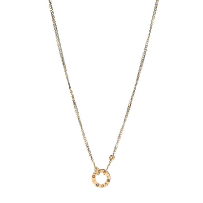 Cartier 18K Yellow Gold 2 Diamond LOVE Necklace 1 of 7