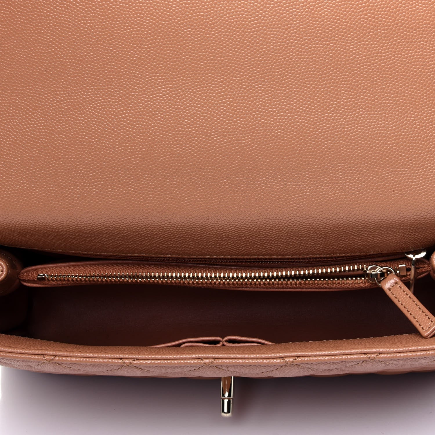 Chanel Caviar Quilted Small Coco Handle Flap Brown 4 of 4