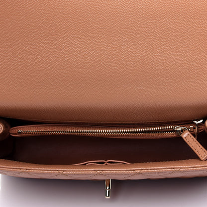 Chanel Caviar Quilted Small Coco Handle Flap Brown 4 of 4