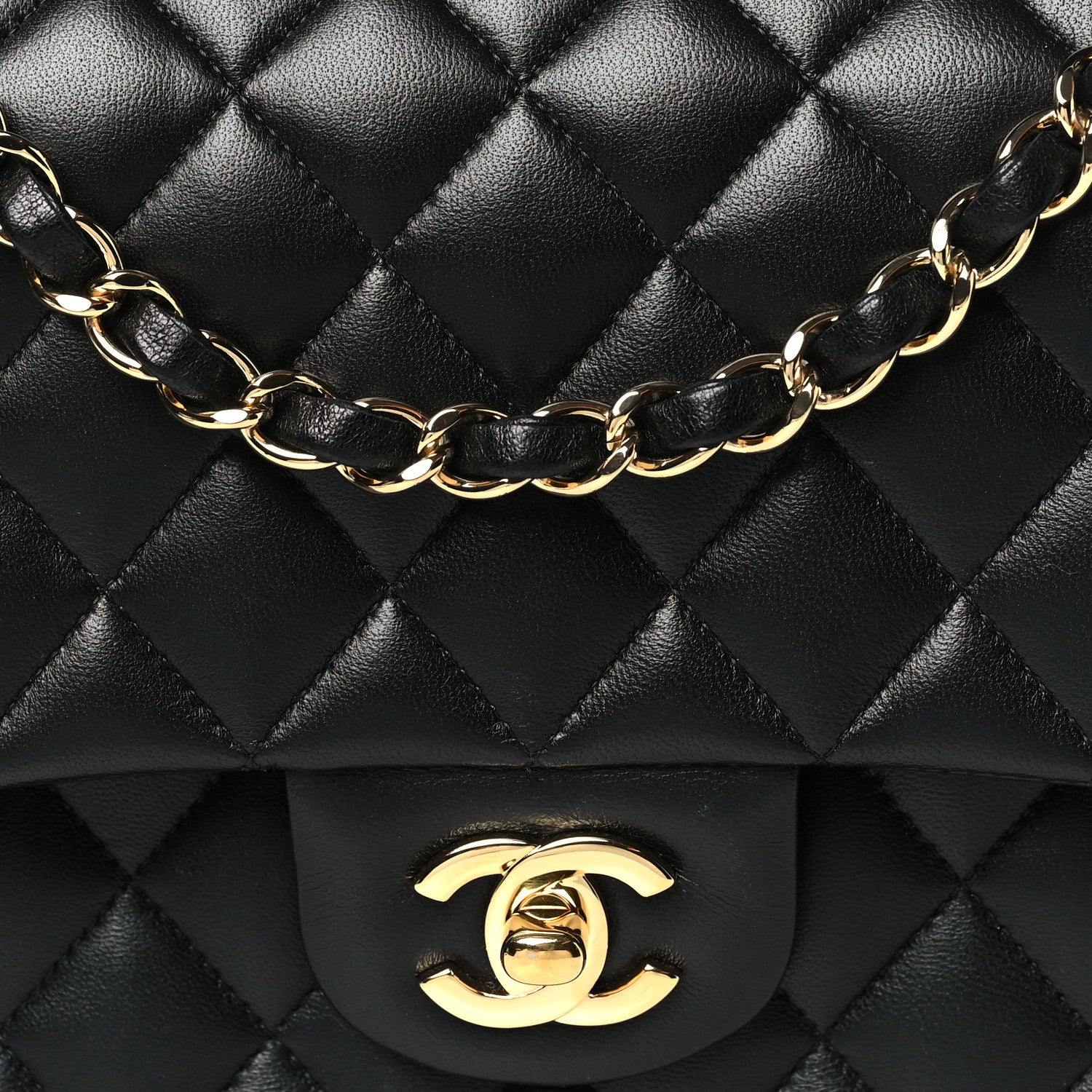 Chanel Lambskin Quilted Medium Double Flap Black 8 of 11