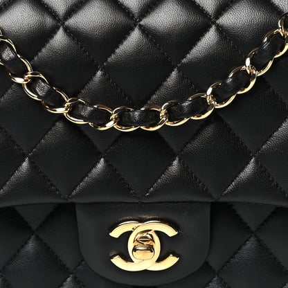 Chanel Lambskin Quilted Medium Double Flap Black 8 of 11