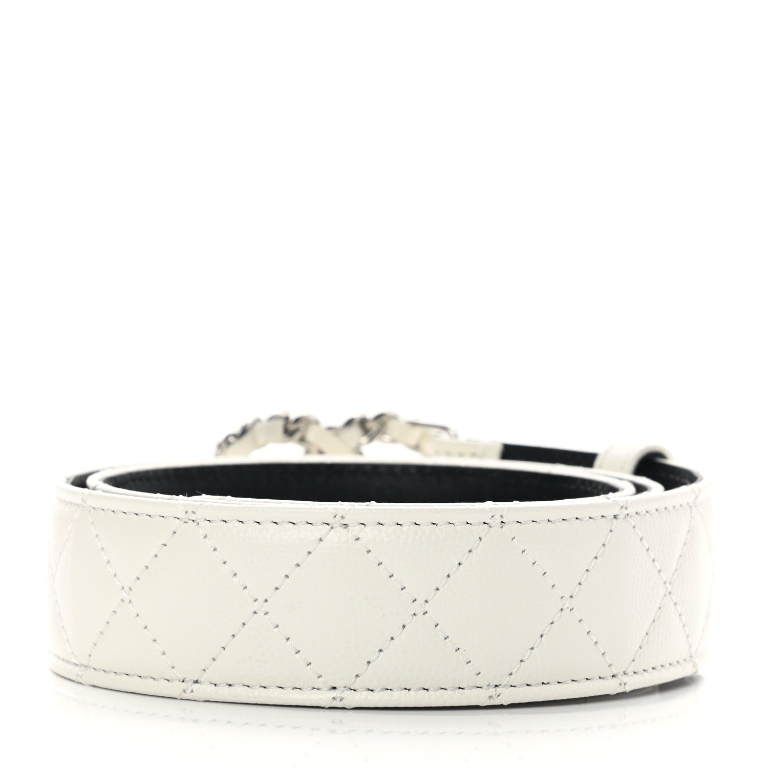 Chanel Caviar Quilted CC Chain Belt 75 30 White 2 of 8