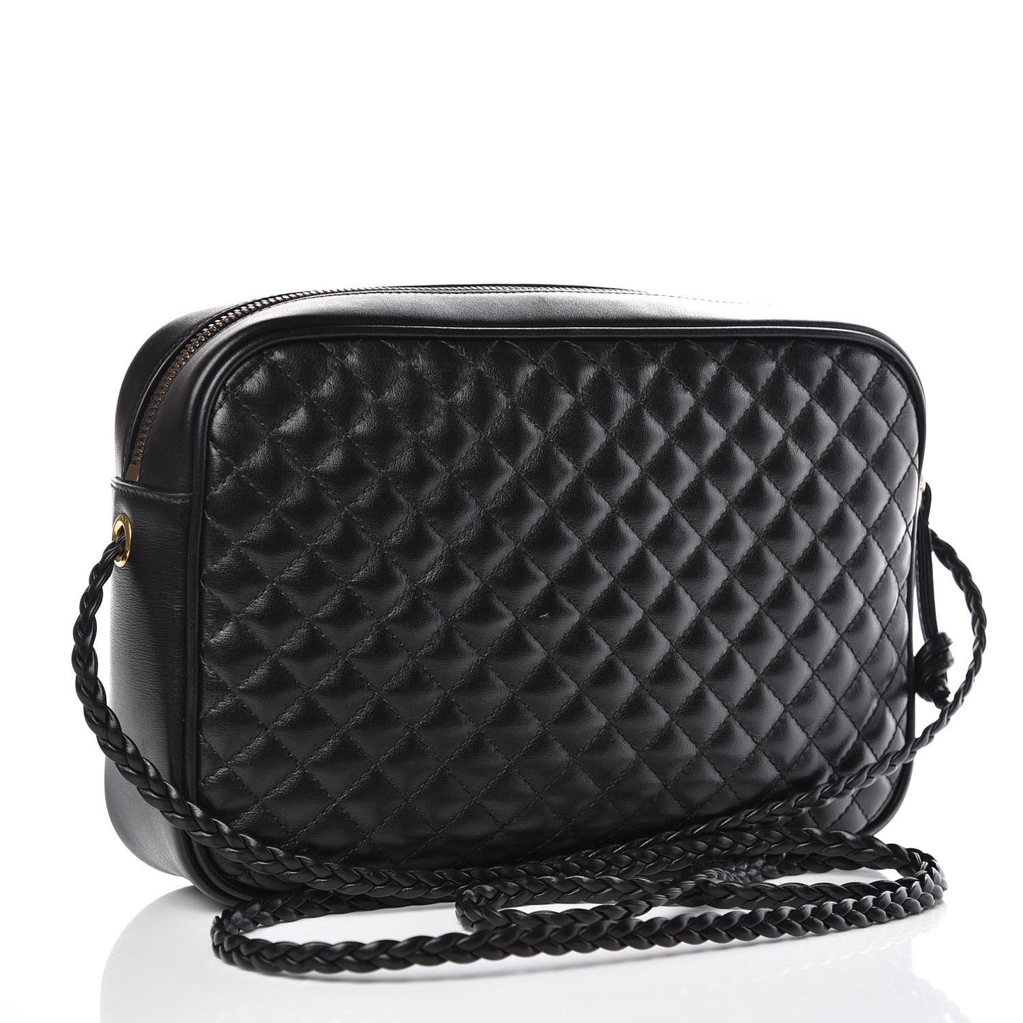 Calfskin Web Trapuntata Small GG Shoulder Bag Black