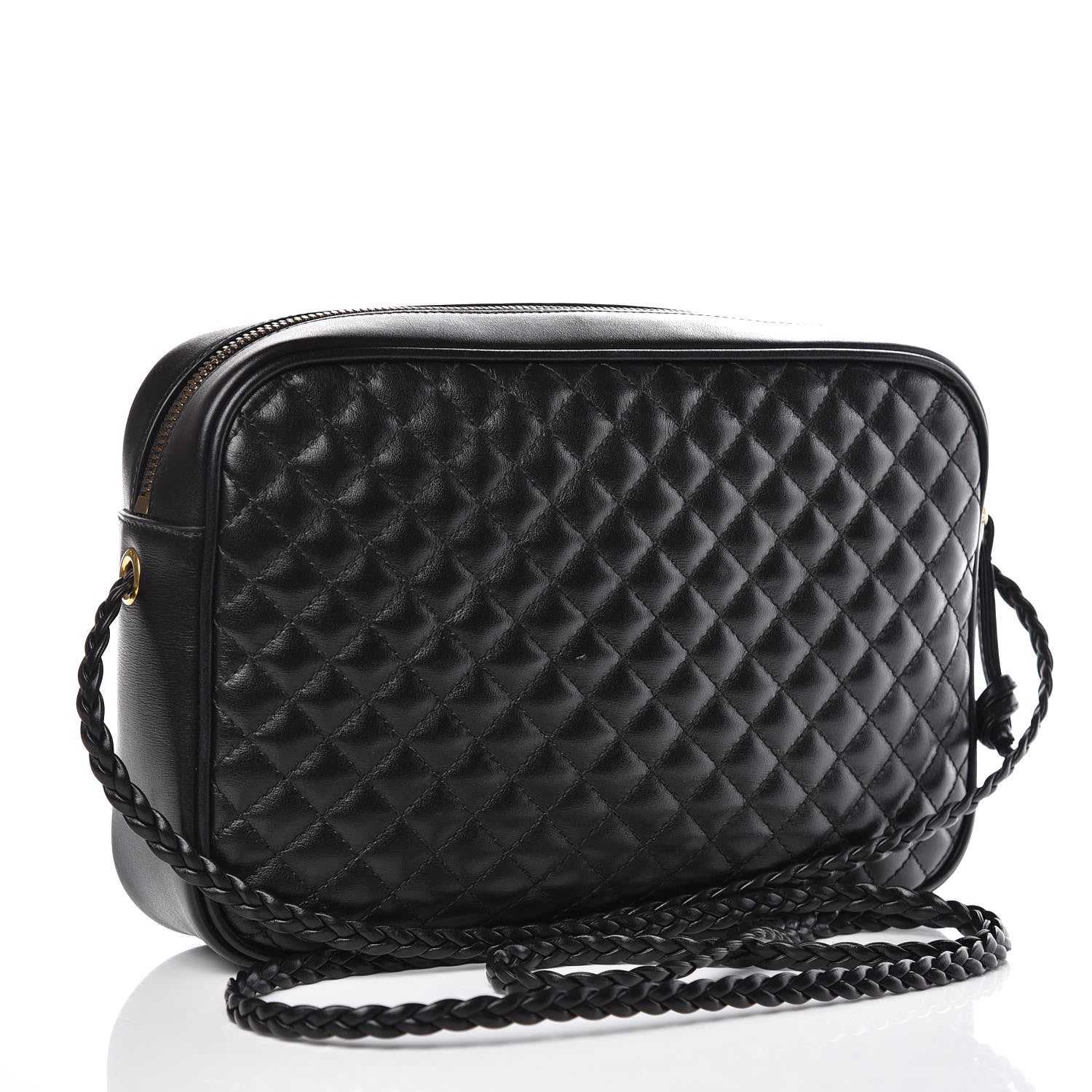 Gucci Calfskin Web Trapuntata Small GG Shoulder Bag Black 3 of 10