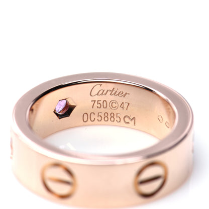 Cartier 18K Pink Gold Pink Sapphire 5.5mm LOVE Ring 47 4 5 of 5
