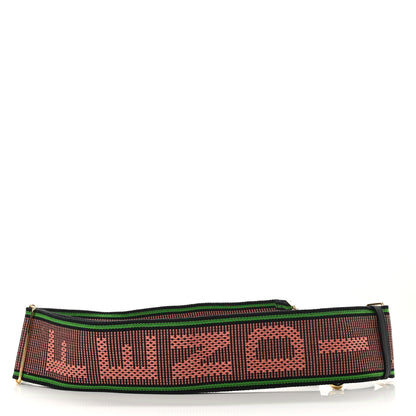 Fendi Cannete Ribbon Poly Vitello Century Logo Adjustable Strap You Coral Green 6 of 6