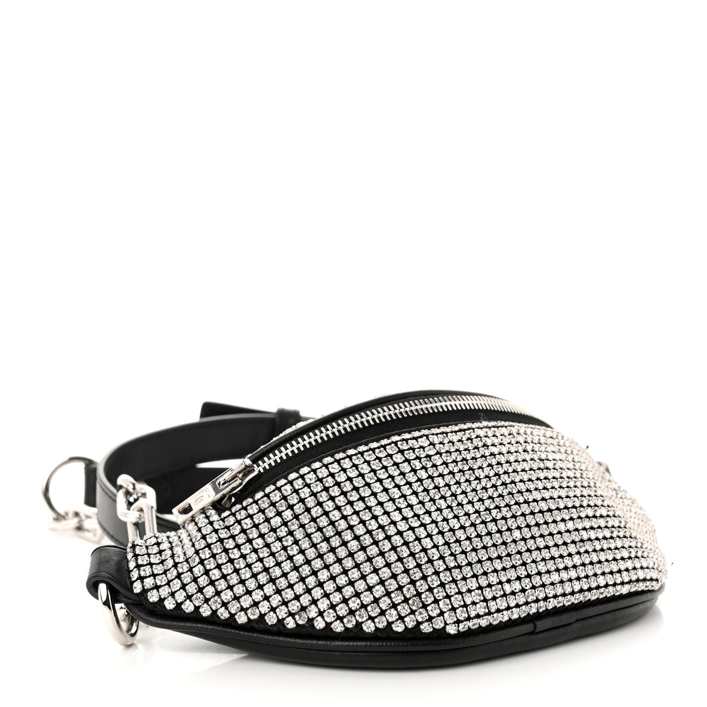 Rhinestone Mesh Mini Attica Belt Bag Black
