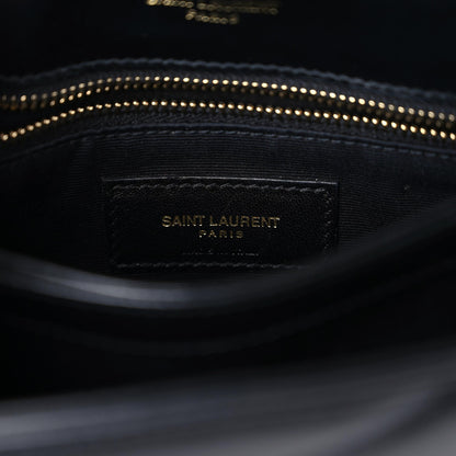 Saint Laurent Calfskin Y Quilted Monogram Toy Loulou Crossbody Bag Black 9 of 10